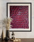 Intrecciare | Sculpted Abstract on Canvas with Fluorescent Pink DNA-Inspired Patterns