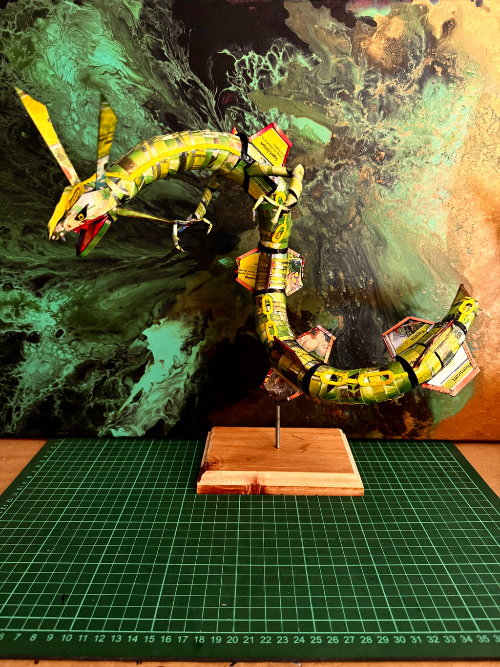 Rayquaza Pokémon TCG Card Sculpture